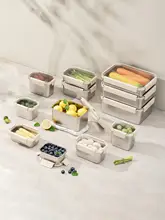 食品用ステンレス製保存容器【密閉・漏れ防止・大容量・お弁当やフルーツ収納に最適】