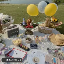 手描きデザインの紙パルプ製ピクニック用ボックス【ケーキ・弁当・ハンバーガー用】（セットアップ対応）