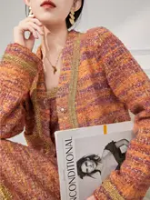 高級感あるデザインの春秋用ニットセットアップ【女性用・軽やかなファッション】（セットアップ対応）