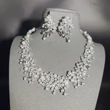 華やかさ満点のネックレス＆イヤリング【結婚式・披露宴・フォーマルアクセサリー（セットアップ対応）】