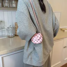 夏用ミニ斜め掛けバッグ【シルバーの水玉模様・子供用・コインポーチ兼用】