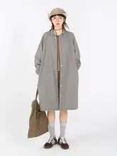 嬉游记 オリジナル 春秋用 クラシックシルエット 中長丈トレンチコート【H型デザイン・スタイリッシュ・通勤用】
