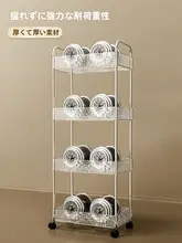 キッチン用スリムストレージラック【多層透明・小型キャスタートロリー・冷蔵庫用・野菜バスケット】