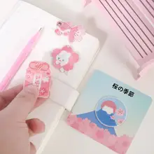 さくら動物刺繍ステッカー 携帯ケース 布ステッカー