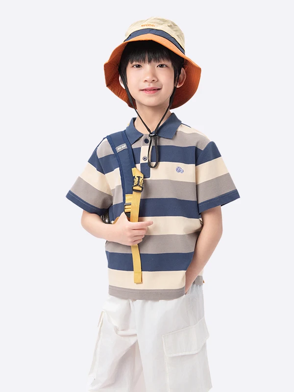 子供用ポロTシャツ：ストライプデザインで夏のカジュアルスタイルを実現