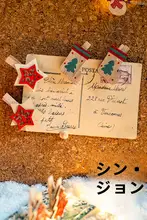雪だるま＆サンタクロースのLEDクリスマスツリー装飾ライト【写真クリップ付き・フェスティブギフト】