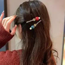 華やかな印象！赤いビーズとストーンのヘアクリップ【高級感あるサイドアクセサリー】