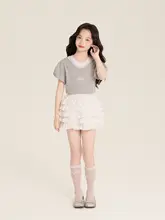 夏用 女の子用バレエ風フリル付きチュニックスカート【かわいいデザイン・ふんわりシルエット】（セットアップ対応）