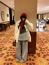 取り外し可能なスカート付きパンツ【冬用・ワイドレッグ・カジュアルデザイン】（セットアップ対応）