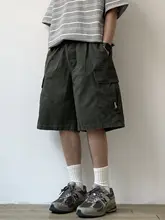 カーゴハーフパンツ メンズ ウォッシュ加工 ヴィンテージ ストレート ワイド カジュアル 着回し 「JOYZONE」