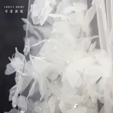 花飾り付きのドレス用ベール【森系・エレガントデザイン・軽やか】