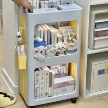 可愛らしいデザインの移動式収納ワゴン【フロアスタイル・多層構造】