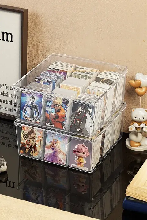 アクリル製透明収納ボックス【ふた付き・防湿・アニメグッズ用・ホコリ防止】