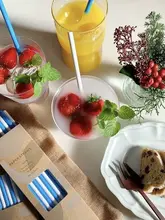 ブルーボトル風 カラーペーパーストロー【使い捨て・パーティーやコーヒー用】