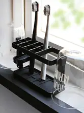 壁掛け式のアイアン製電動歯ブラシホルダー【洗面器スタンド・穴あけ不要】