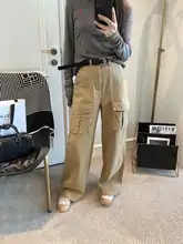 ハイウエストカジュアルワイドパンツ【女性用・春季・韓国風・スリムストレート・ファッション】