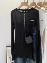 シンプル重ね着用ホワイト天絲ライセールトップス【透け感・レディース・Tシャツ】