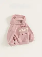 秋用 アメリカンスタイル 子供用 フード付きパーカー【刺繍入り・ポケット付き・ルーズフィット】（セットアップ対応）