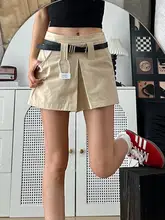 デザイン性のある黒のハイウエストワークスタイルスカート【夏用・シンプル・大人っぽい】（セットアップ対応）