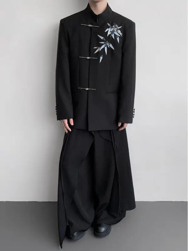 お正月男性用服装：中式刺繍の竹葉デザインジャケットの実用性と選定ガイド