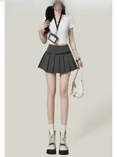 プリーツスカート レディース ミニ丈 ハイウエスト Aライン タイト スーツ生地 ブラック 制服風 アメリカン風 オフィスカジュアル 「Forever21」