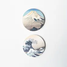 富士山デザイン 陶器製吸水コースター【水切れ良好・防熱機能付き】