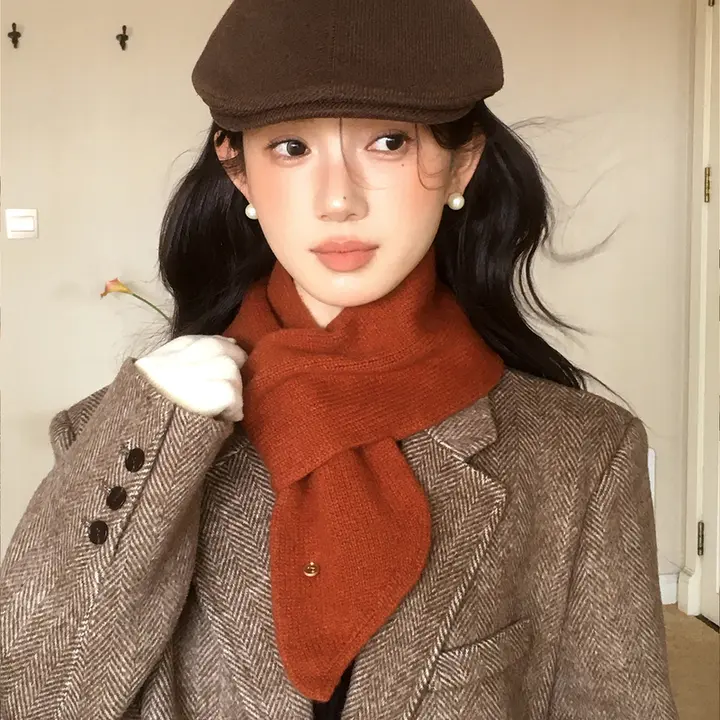 極上の柔らかさ！冬用コットンウール首巻き【シンプルデザイン・クロススタイル・無地】