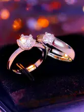 婚礼用 ク��ラリティの高い婚約指輪【女性用・カップル用・調整可能】（セットアップ対応）