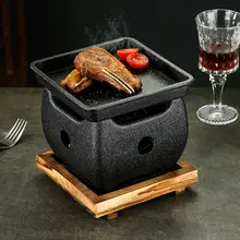 アルミ合金製 日式焼肉グリル【ロゴ刻印可能・鋳鉄焼肉プレート・炭焼き茶炉】