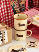 ダックスフンド カップ 耐熱 陶器 コーヒーやミルク用