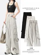 夏用 レディース ハイウエスト ワイドレッグ工装パンツ【ビンテージスタイル・リバーシブルデザイン・カジュアル】