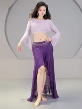 肚皮舞用演出服【セクシーなオフショルダー・スパンコール付き・フリルスカート】