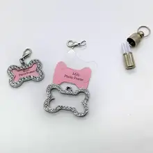 ペット用IDタグ【ドッグボーンデザイン・スワロフスキー付き・金属製】