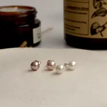 天然マシュマロパール925銀製イヤリング【クラシックデザイン・基本型】