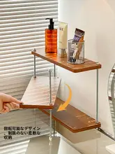 デスクトップコーナー収納ラック【レトロスタイル・化粧品・香水ディスプレイ用・アイシャドウ・口紅収納 】