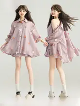 長袖ブラウス レディース オーガンジー 立体フラワー ラベンダー 薄手 UVカット 羽織り おしゃれ きれいめ 秋 「KEIKO」