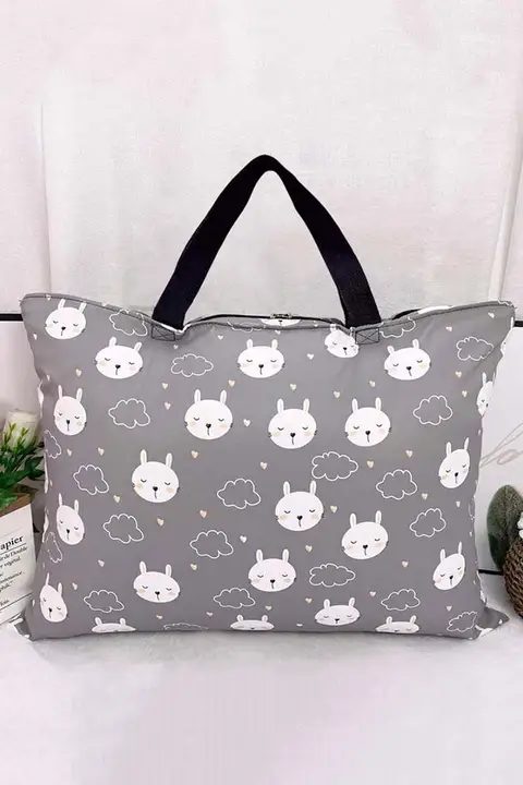 可愛いデザインの収納バッグ【幼稚園用・コットンキャンバス・手提げタイプ】