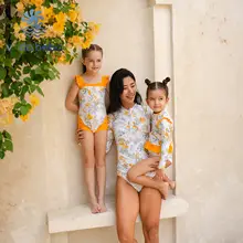 voda beba おしゃれな親子兼用ロングスリーブ水着【子供用・体型カバー・オシャレな泡温泉スカートスタイル】（セットアップ対応）