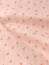 ピンクの小花柄トッパー【綿素材・DIY染色・夏用・ナチュラルスタイル】（セットアップ対応）