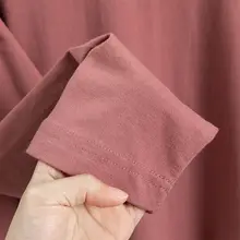 長袖Tシャツ レディース コットン100% 無地 モランディカラー レンガ色 ルーズ ヴィンテージ 春