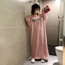 ユニークなデザインの長袖コットンスリープドレス【ルーズフィット・マタニティ・夏用】