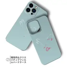 文芸風デザインのブルーiPhoneケース【Apple17・HuaweiNova16・高級感】（セットアップ対応）