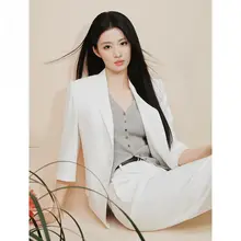 防晒効果のある三醋酸素材の薄手ジャケット【クール感・夏季用】