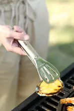 ステンレス製 BBQトング【アウトドア・牛肉焼き用・家庭用・キャンプ・ピクニック対応】