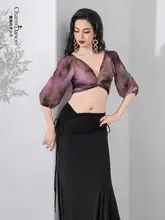 エキゾチックな印花のベリーダンス衣装【体型カバー・上衣・半スカート】（セットアップ対応）