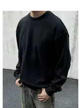 極上の柔らか�さのコットン混合クルーネック長袖パーカー【シンプルデザイン・メンズ用】