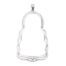 S925純銀製 観音吊り下げペンダント【空トレイ・翡翠・クリスタル・玉石・タマイズ対応】