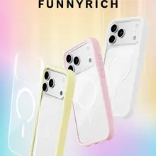 スマホケース レディース シリコン 桜ピンク マグネット 耐衝撃 ストラップホール スタンド付き iPhone15 16 17 18 Pro Max 対応 「FUNNYRICH」