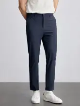 軽やかで通気性の良いメンズストレートパンツ【薄手・伸縮性・夏用】（セットアップ対応）