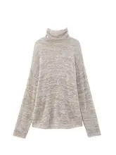 極細珠片使用の花柄ニットセーター【アルパカウール・軽量・千層デザイン】